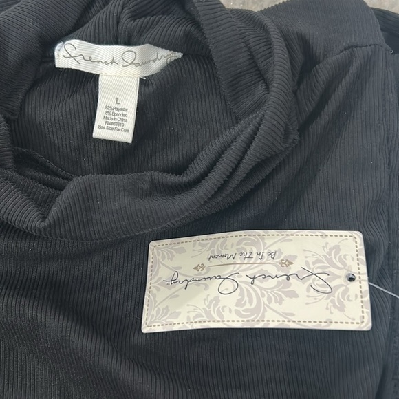 French Laundry NWT black tank top turtleneck style size Large - Picture 10 of 10